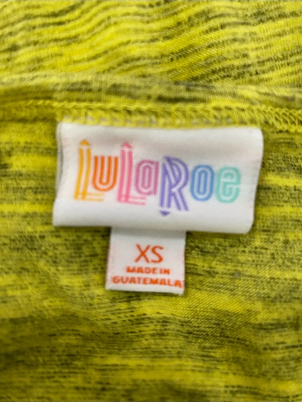LuLaRoe Short Sleeve Marled Top in Yellow